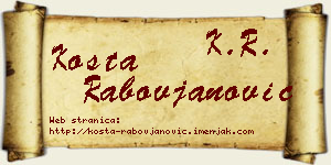 Kosta Rabovjanović vizit kartica